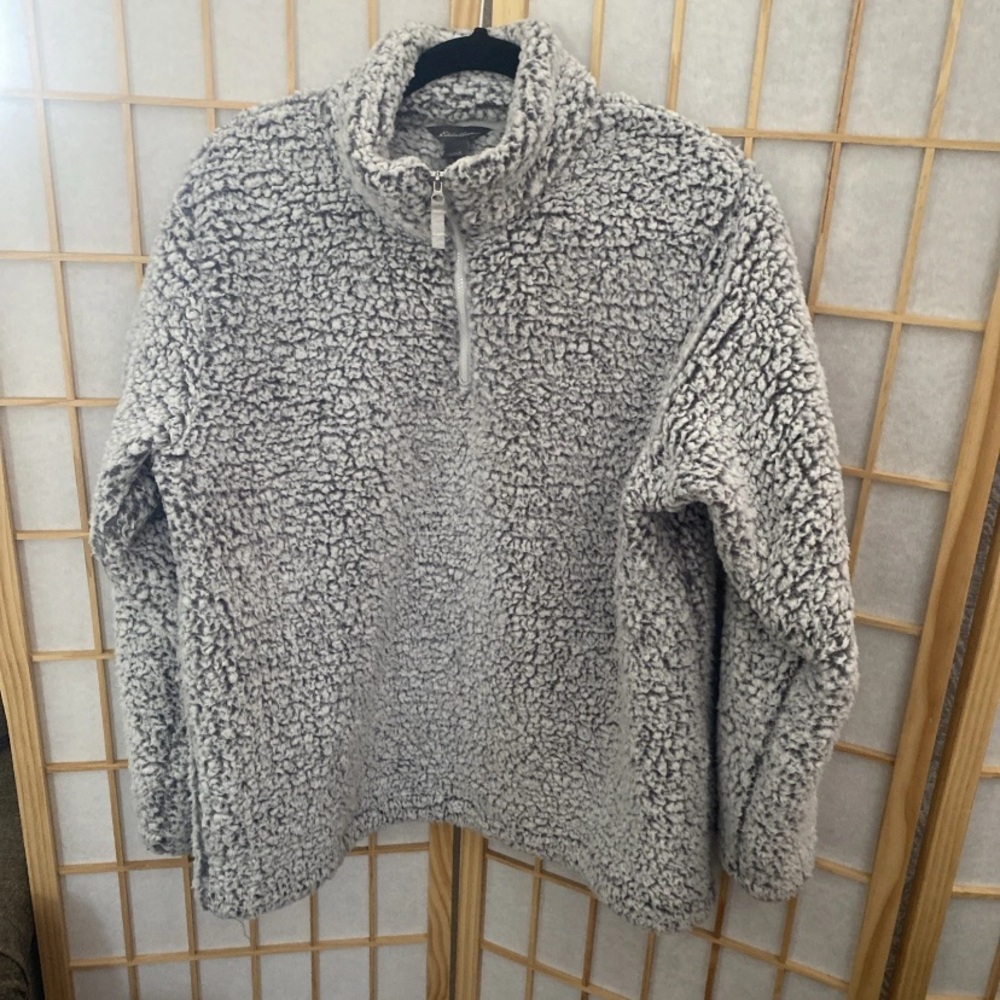 Eddie Bauer Women’s 1/4 Zip Up Plush Sherpa Fleece Pullover